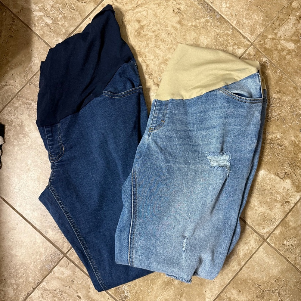 *Bundle‎ of 2* Time and Tru Maternity Jeans Belly Panel Size L 12-14